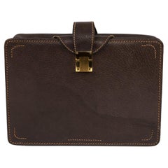 Kit da viaggio Vanity in pelle marrone Gucci degli anni '70