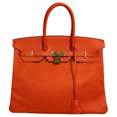 Birkin 35cm Orange Togo Hermes - 2016 - GHW - NEUF JAMAIS TRANSPORTÉ