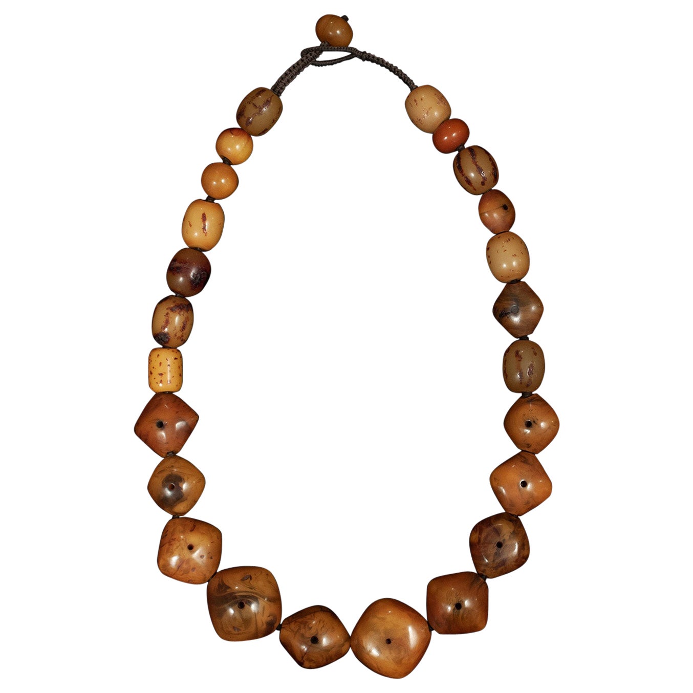 20th Century African "Pillow Amber" 'Phenolic Resin' Necklace For Sale