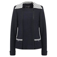 Chanel Neue maritime Tweed-Jacke mit CC-Knöpfen aus Tweed