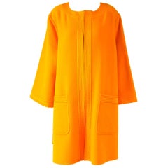 Vintage Valentino Tangerine/Orange Wool Cocoon Mod Coat