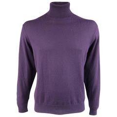 Men's RALPH LAUREN Purple Label Size XL Eggplant Cashmere Turtleneck Sweater