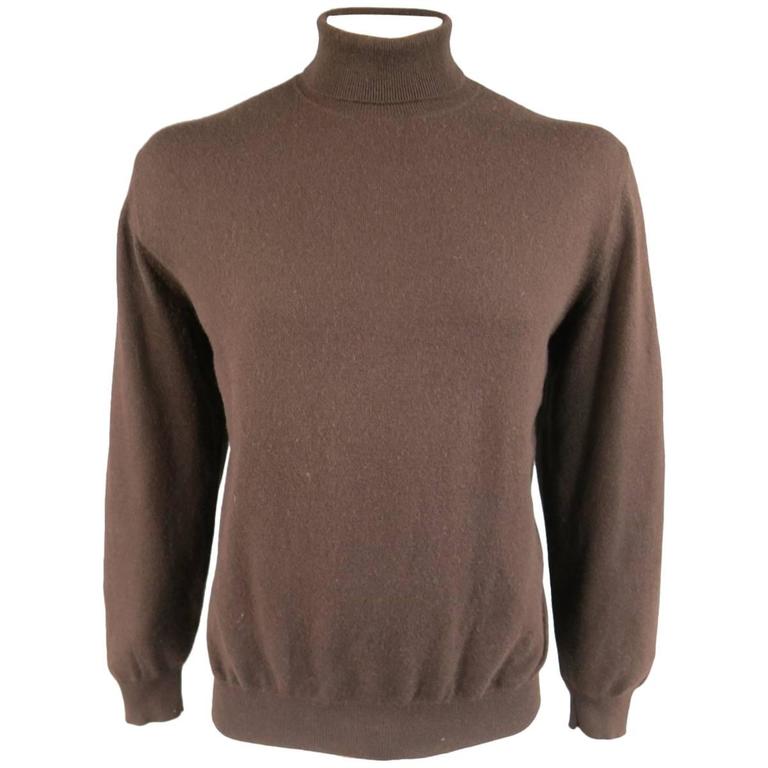 RALPH LAUREN Purple Label Size XL Chocolate Brown Cashmere Turtleneck ...