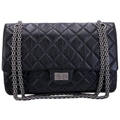 Chanel Black Medium 226 2.55 Reissue Classic Double Flap Bag RHW 66867