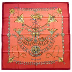 Used HERMES Silk Scarf 90cm Parures des Sables, Brand New