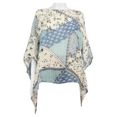 Used Etro Blue Paisley Print Top Size M