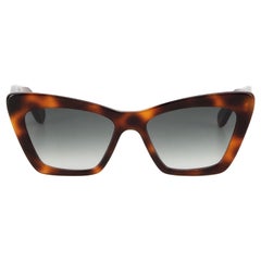 Salvatore Ferragamo Brown Tortoise Cat Eye Sunglasses