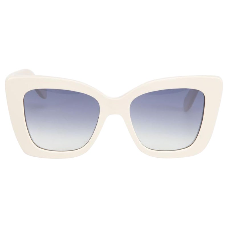 Salvatore Ferragamo Ivory Butterfly Sunglasses For Sale