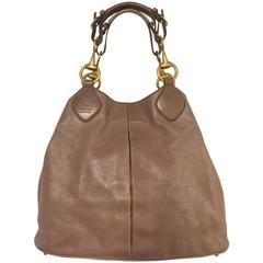 Gucci Brown Leather Tote with Horse Shoe at 1stdibs