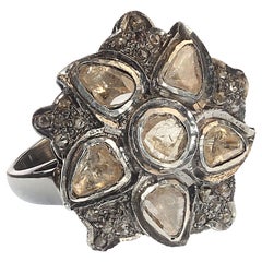 AJD Diamantscheiben auf antikisiertem Sterling Silber Ring 