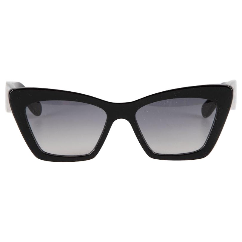Salvatore Ferragamo Black Cat Eye Gradient Sunglasses For Sale