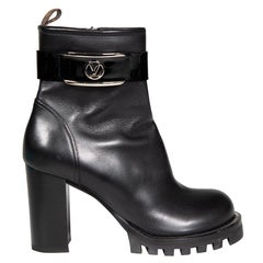 Louis Vuitton Bottes en cuir noir Botin Star Trail Taille IT 39