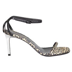 Saint Laurent Leopard Print Leather Strap Sandals Size IT 39