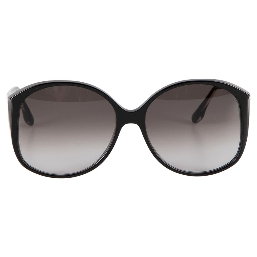 Victoria Beckham Black Round Gradient Sunglasses For Sale