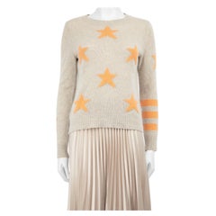 360 Cashmere Grey Cashmere Star Pattern Jumper Size S