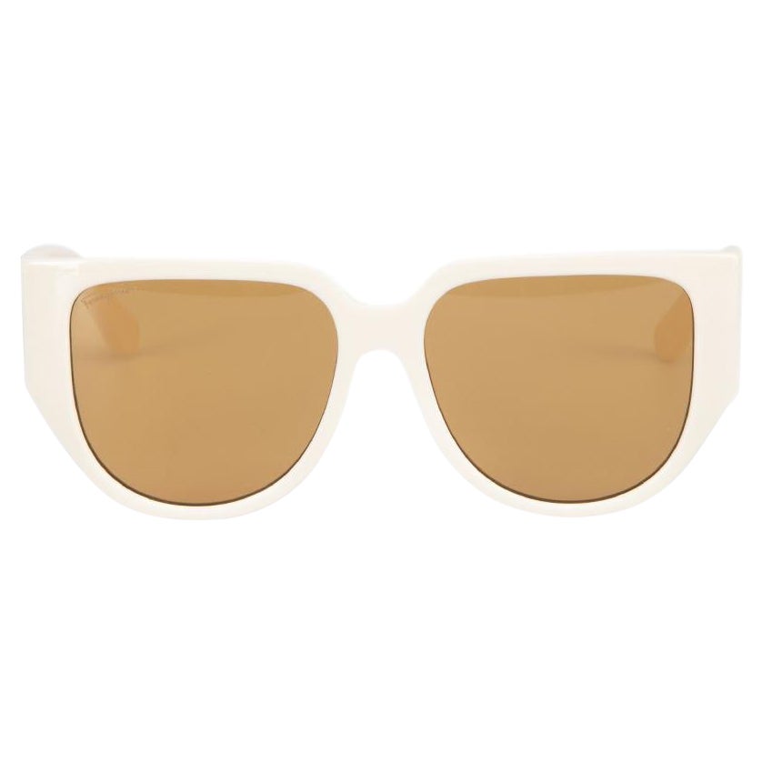 Salvatore Ferragamo Ivory Browline Sunglasses For Sale
