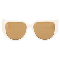 Salvatore Ferragamo Ivory Browline Sunglasses