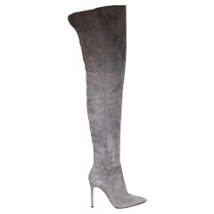 Gianvito Rossi bottes Bea Cuissard 105 en daim gris taille IT 40