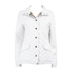 Burberry Burberry Brit White Quilted Nova Check Lined Jacket Size L