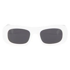 Used Salvatore Ferragamo White Rectangle Frame Sunglasses