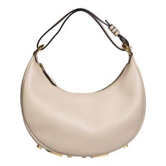 Used Fendi Beige Leather Fendigraphy Small Shoulder Bag