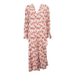 Isabel Marant Pink Silk Abstract Midi Dress Size XS