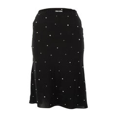Used Miu Miu Black Crystal Embellished Skirt Size XS