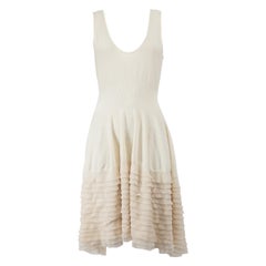 Used Alexander McQueen White Ruffle Skirt Midi Dress Size S