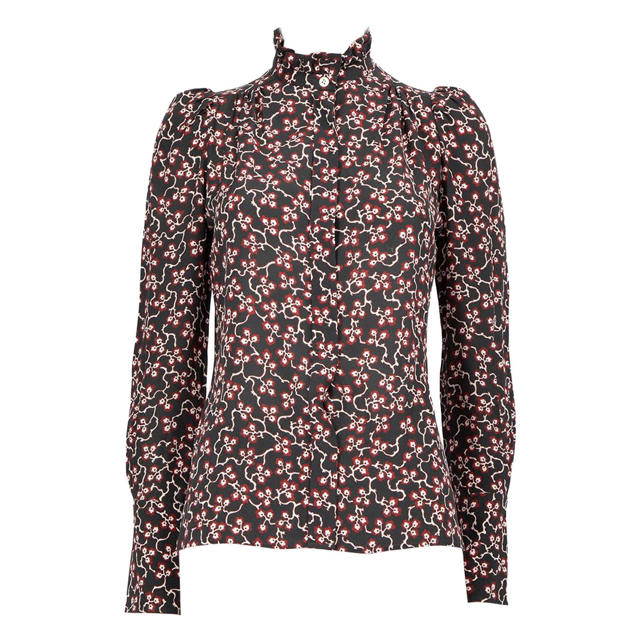 Isabel Marant Floral Pattern Silk Blouse Size S For Sale