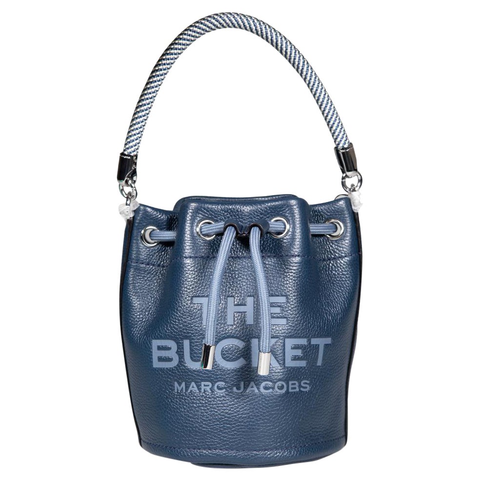Marc Jacobs Blue Leather 'The Bucket' Bag For Sale