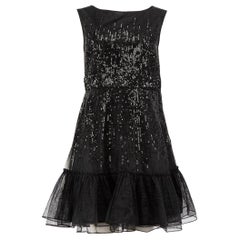 Used Valentino Garavani Red Valentino Black Sequinned Mini Dress Size M