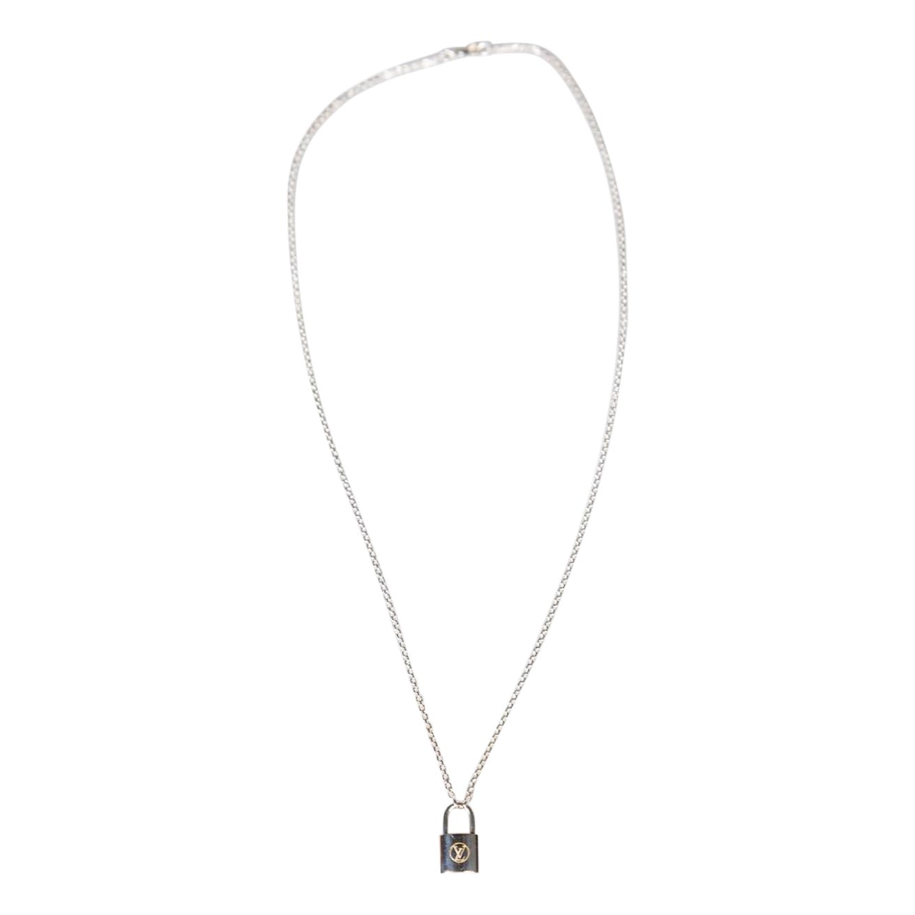 Louis Vuitton 925 Sterling Silver Lockit Pendent Necklace For Sale