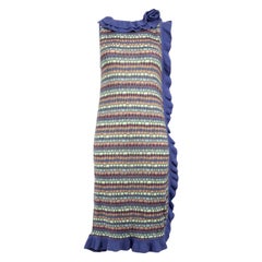 Missoni M Missoni Abstract Pattern Ruffle Trim Knit Dress Size L