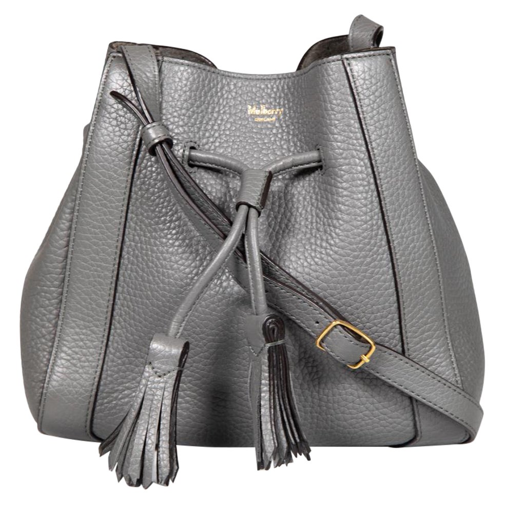 Mulberry Grey Leather Millie Mini Shoulder Bag For Sale