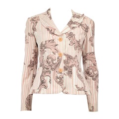 Moschino - Veste à rayures roses à motif baroque, taille M