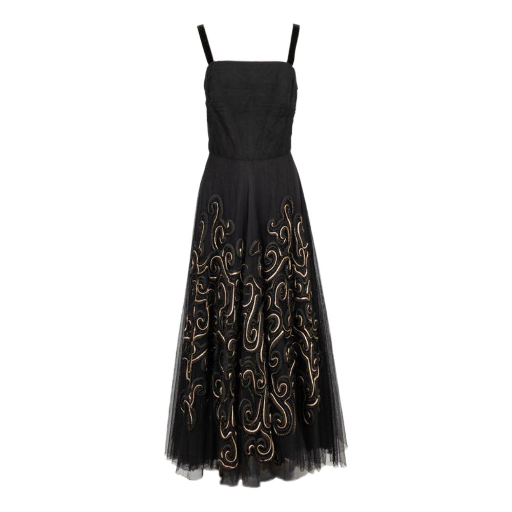 Valens Haute Couture Black Dress For Sale