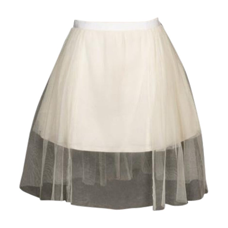 Dior White Silk and Tulle Skirt, 2005 For Sale