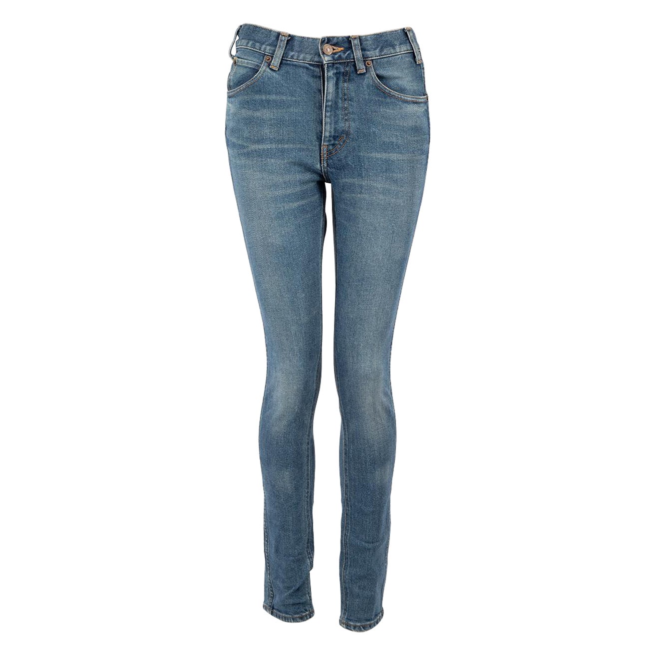 Céline Denim bleu Stone Washed Skinny Jeans Taille S en vente