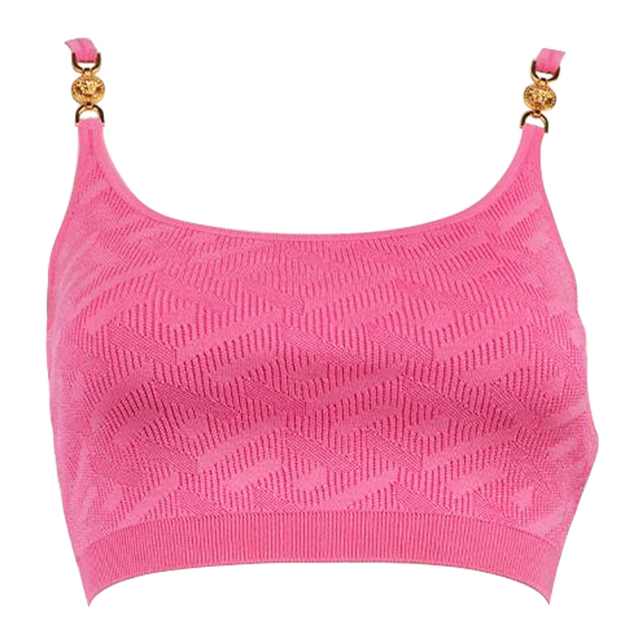 Versace Pink Paradise Medusa 95' Knit Crop Top Size XS For Sale