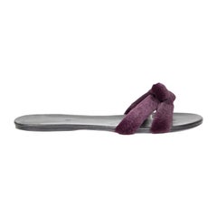 Used The Row Purple Mink Fur Hollie Slides Size IT 39