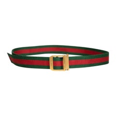 Used Gucci Gold Buckle Web Belt