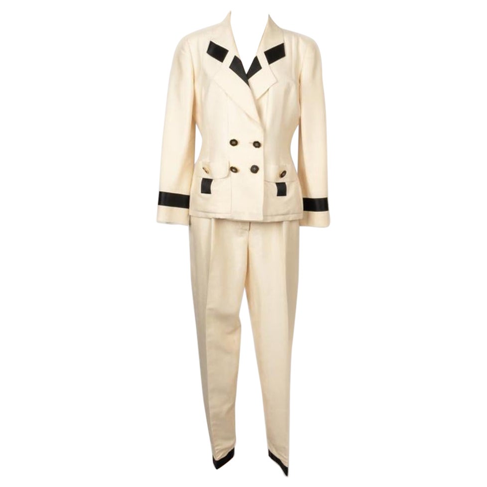 Chanel Silk Set of Jacket and Pants, 1991 For Sale
