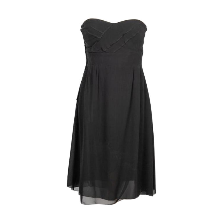 Galliano Black Silk Bustier Dress For Sale