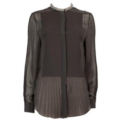 3.1 Phillip Lim - Camicetta nera con colletto di perline taglia XS