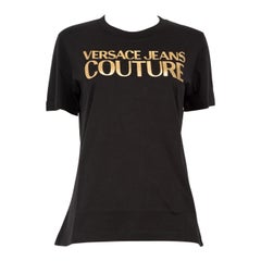 Versace Schwarzes Logo-T-Shirt Größe XS