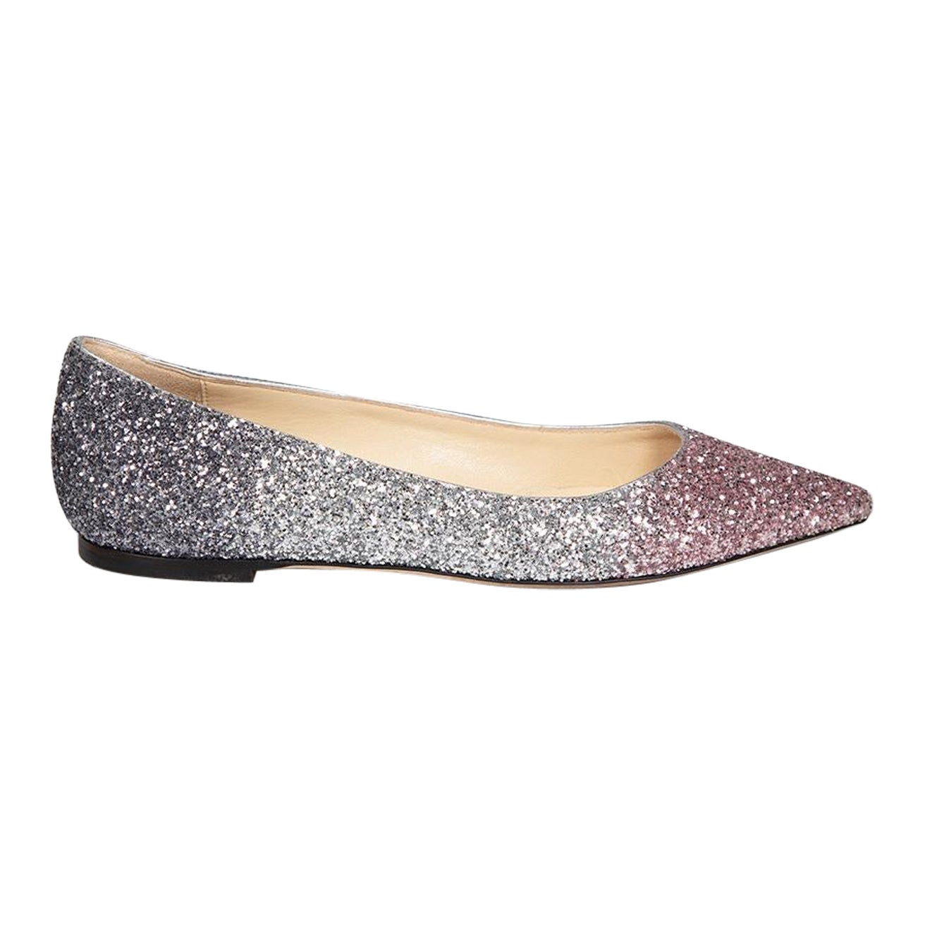 Jimmy Choo Glitter Accent Romy Flats Size IT 36 For Sale