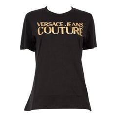 T-shirt noir à logo Versace Taille XS