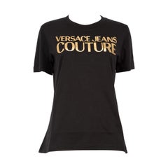 Versace Schwarzes Logo-T-Shirt Größe XS