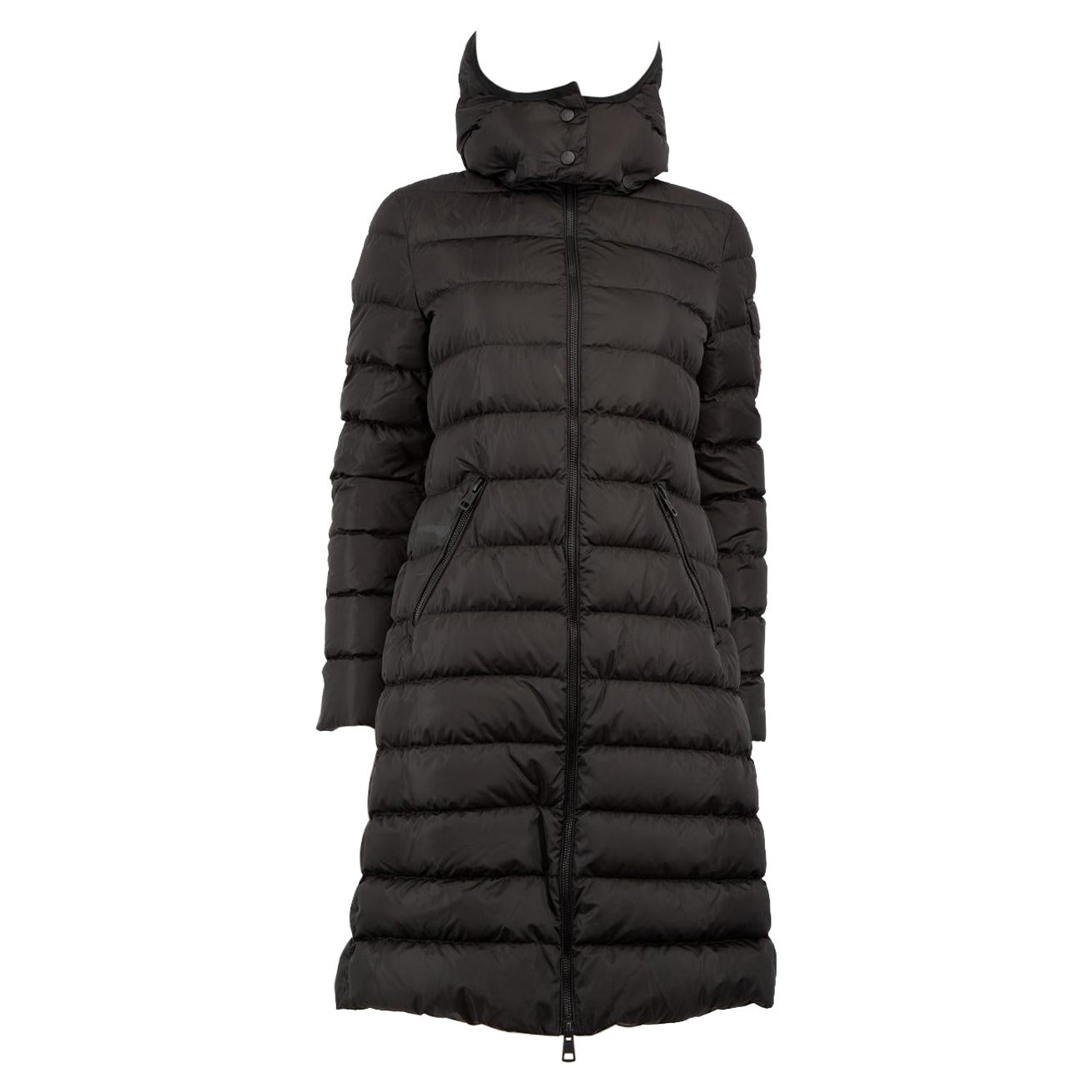 Moncler Black Lemenez Quilted Puffer Down Coat Size XS For Sale