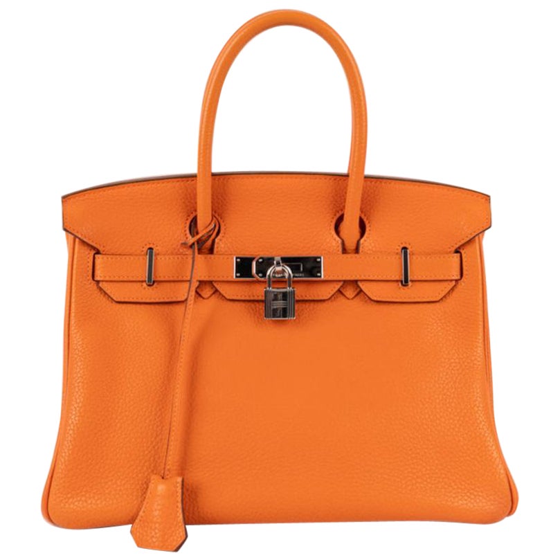 Hermès Orange Leather Birkin Bag, 2010 For Sale